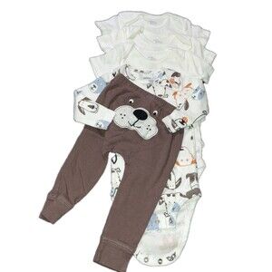 5 Pcs 3 9 Month Little Planet Organic By Carter’s White Bodysuits 1 2pc Carter's